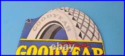 Vintage Goodyear Tires Sign Aviation Tires Gas Motor Oil Pump Porcelain Sign