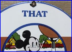 Vintage Gulf Gasoline Porcelain Sign General Store Gas Station Motor Oil Disney