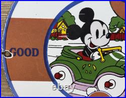 Vintage Gulf Gasoline Porcelain Sign General Store Gas Station Motor Oil Disney