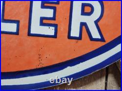 Vintage Gulf Porcelain Sign 30 Gas Pump Station Motor Oil Fuel Dealer Service