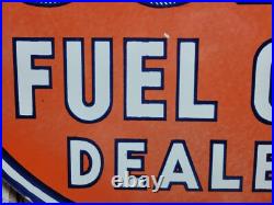 Vintage Gulf Porcelain Sign 30 Gas Pump Station Motor Oil Fuel Dealer Service