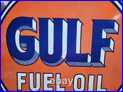 Vintage Gulf Porcelain Sign 30 Gas Pump Station Motor Oil Fuel Dealer Service