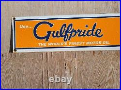 Vintage Gulf Pride Porcelain Sign Old Motor Oil Gas Petroleum Advertising Sales