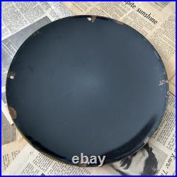 Vintage Harley Davidson Genuine Motor Oil 12 Inch Convex Porcelain Enamel Sign