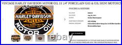 Vintage Harley Davidson Motor Oil 11 1/4 Porcelain Gas & Oil Sign! Motorcycle