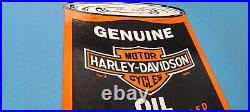 Vintage Harley Davidson Motorcycles Porcelain Gas Motor Oil Quart Can Pump Sign