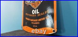 Vintage Harley Davidson Motorcycles Porcelain Gas Service Motor Oil Quart Sign