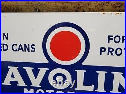 Vintage Havoline Porcelain Sign Car Motor Oil Service Auto Parts 3-34 Wax Free