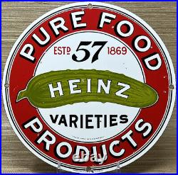 Vintage Heinz 57 Porcelain Sign Gas Station Pump Motor Oil Ketchup Mustard Mayo