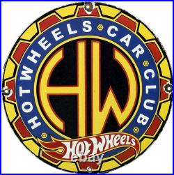 Vintage Hot Wheels Porcelain Sign Dealership Gas Station Dino Motor Oil