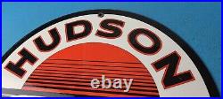 Vintage Hudson Motor Oil Gas Pump Plate Service Station Hi-octane Tanker Sign