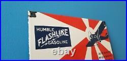 Vintage Humble Gasoline Porcelain Humble Motor Gas Oil Service Station Pump Sign