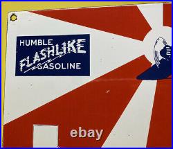 Vintage Humble Gasoline Porcelain Sign Gas Station Pump Plate Motor Oil Service