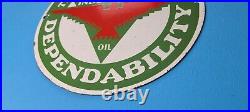 Vintage Independent Gasoline Porcelain Service Gas Motor Oil Pump Plate Sign