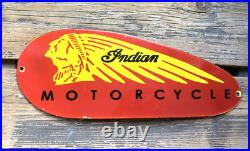Vintage Indian Motorcycle Motor Oil Sales & Service Gasoline Gas Porcelain Sign Vintage Indian Motorcycle Motor Oil Sales & Service Gasoline Gas Porcelain Sign