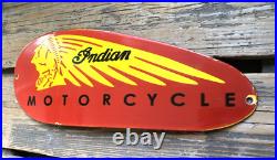Vintage Indian Motorcycle Motor Oil Sales & Service Gasoline Gas Porcelain Sign Vintage Indian Motorcycle Motor Oil Sales & Service Gasoline Gas Porcelain Sign