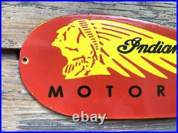 Vintage Indian Motorcycle Motor Oil Sales & Service Gasoline Gas Porcelain Sign Vintage Indian Motorcycle Motor Oil Sales & Service Gasoline Gas Porcelain Sign