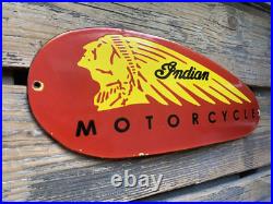 Vintage Indian Motorcycle Motor Oil Sales & Service Gasoline Gas Porcelain Sign Vintage Indian Motorcycle Motor Oil Sales & Service Gasoline Gas Porcelain Sign