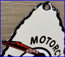 Vintage Indian Motorcycles Porcelain Sign, Dealership, Motor Bike Harley Gas Oil