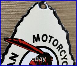 Vintage Indian Motorcycles Porcelain Sign, Dealership, Motor Bike Harley Gas Oil