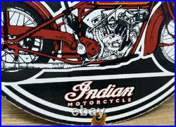 Vintage Indian Motorcycles Porcelain Sign Dealership Motor Bike Harley Gas Oil