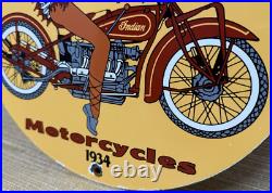 Vintage Indian Motorcycles Porcelain Sign Dealership Motor Bike Harley Gas Oil