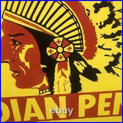 Vintage Indian Penn Chief motor oil? Porcelain Sign Large 30 Dated 37