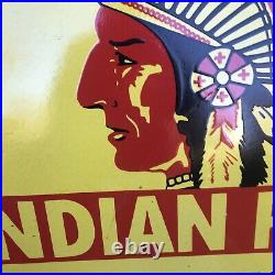 Vintage Indian chief of motor oil? Porcelain sign 30 inch round
