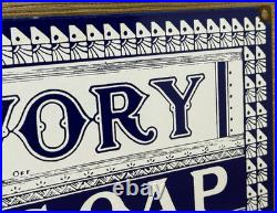 Vintage Ivory Soap Porcelain Sign Gas Station Grocery Store Hardware Motor Oil