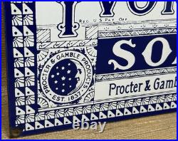 Vintage Ivory Soap Porcelain Sign Gas Station Grocery Store Hardware Motor Oil