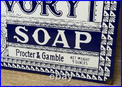 Vintage Ivory Soap Porcelain Sign Gas Station Grocery Store Hardware Motor Oil