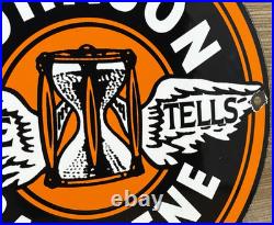 Vintage Johnson Gasoline Porcelain Sign Dealership Gas Station Service Motor Oil