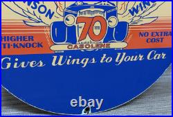 Vintage Johnson Gasoline Porcelain Sign Dealership Gas Station Service Motor Oil