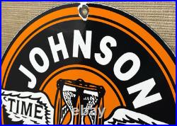 Vintage Johnson Gasoline Porcelain Sign Dealership Gas Station Service Motor Oil