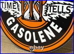 Vintage Johnson Gasoline Porcelain Sign Dealership Gas Station Service Motor Oil