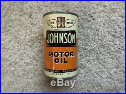 Vintage Johnson Motor Oil Gas Can Sign Time Tells Coin Bank NICE