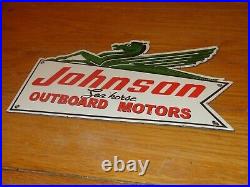 Vintage Johnson Sea Horse Outboard Boat Motors 12 Porcelain Gasoline & Oil Sign