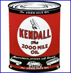 Vintage Kendal 2000 Mile Motor Oil Porcelain Sign Gasoline Station Pump Plate Vintage Kendal 2000 Mile Motor Oil Porcelain Sign Gasoline Station Pump Plate