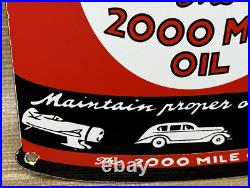 Vintage Kendal 2000 Mile Motor Oil Porcelain Sign Gasoline Station Pump Plate Vintage Kendal 2000 Mile Motor Oil Porcelain Sign Gasoline Station Pump Plate