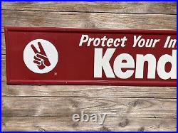 Vintage Kendal Motor Oil Sign Protect Your Investment 72 X 12 Gas Advertising