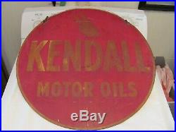 Vintage Kendall Motor Oil 24 Inch 2 Sided Metal Sign