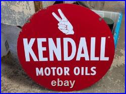 Vintage Kendall Motor Oil Double Sided 24 Metal Sign