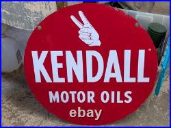 Vintage Kendall Motor Oil Double Sided 24 Metal Sign
