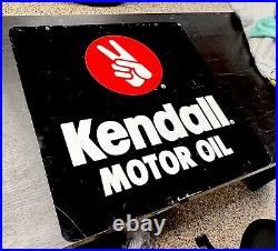 Vintage Kendall Motor Oil Double Sided Sign Gas Oil Soda Advertising Authentic