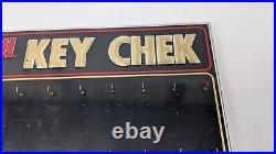 Vintage Kendall Motor Oil Key Check Metal Sign Embossed 24x12 Wall Hung Hooks