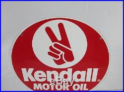 Vintage Kendall Motor Oil Sign Metal Double Sided 23 Gas Can Pump SCIOTO SIGNS