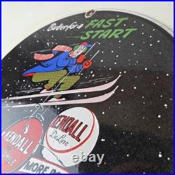 Vintage Kendall Motor Oil Sign Skiing Winter Sport Ad Gas Porcelain Sign