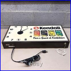 Vintage Kendall Motor Oil quart can light up clock sign