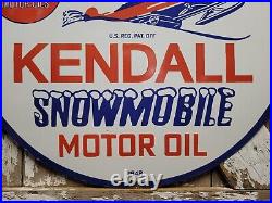 Vintage Kendall Porcelain Sign 30 Snowmobile Winter Motor Oil Snow Machine