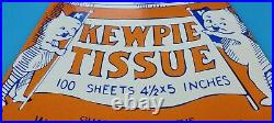 Vintage Kewpie Tissue Porcelain Gas Motor Oil General Store Service Goods Sign
